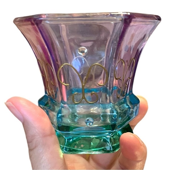 Partylite Mardi Gras tea light holder, and a pretty lotus flower tea light, EUC - Picture 6 of 9